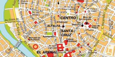 Mapa Sevilla španělsko centra města