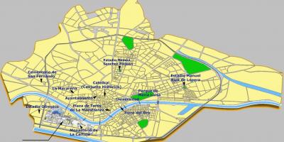 Sevilla španělsko atrakce mapa