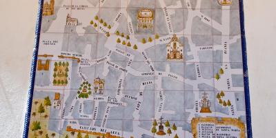 Mapa židovského města Sevilla