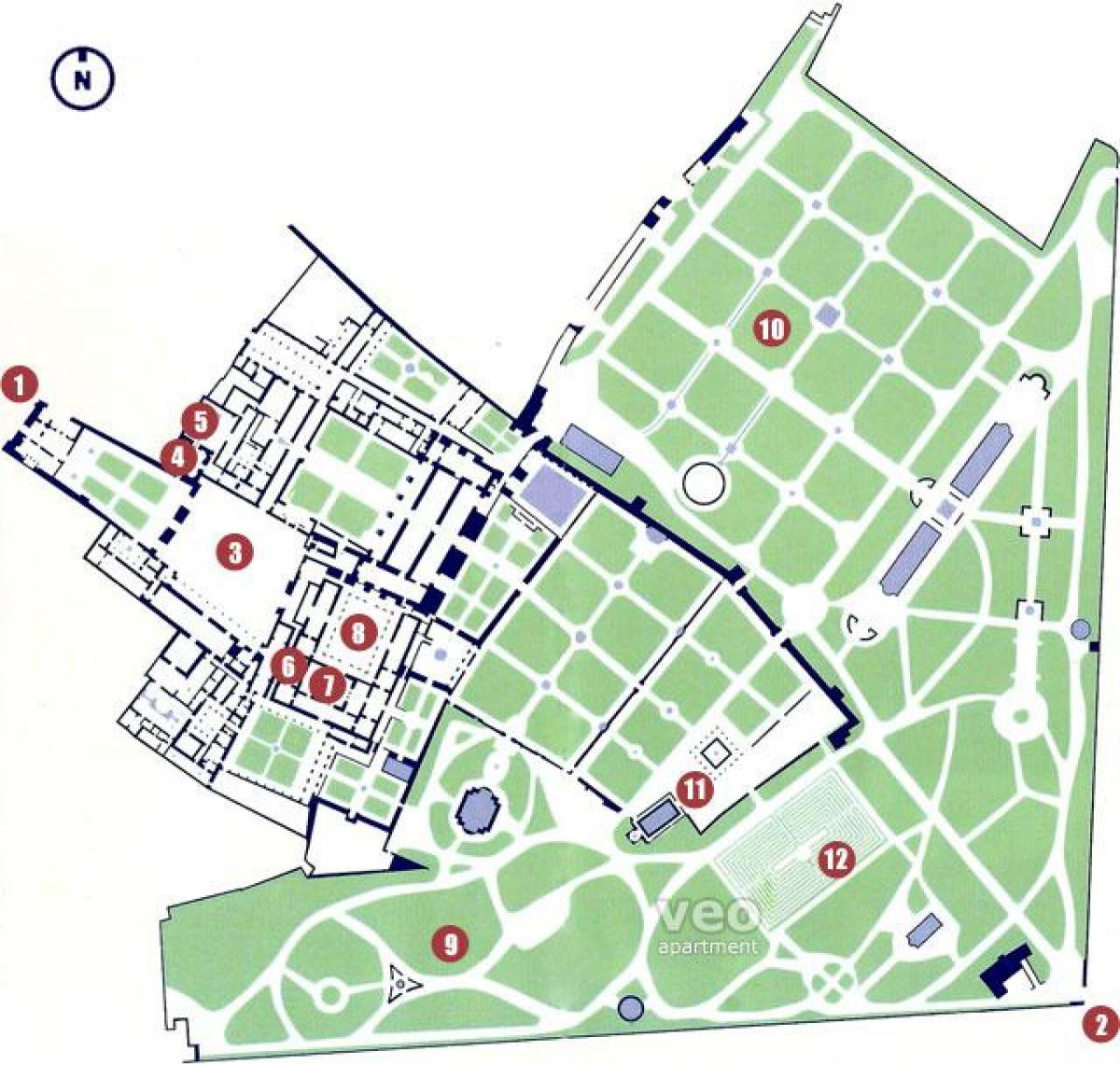 alcazar Sevilla mapě