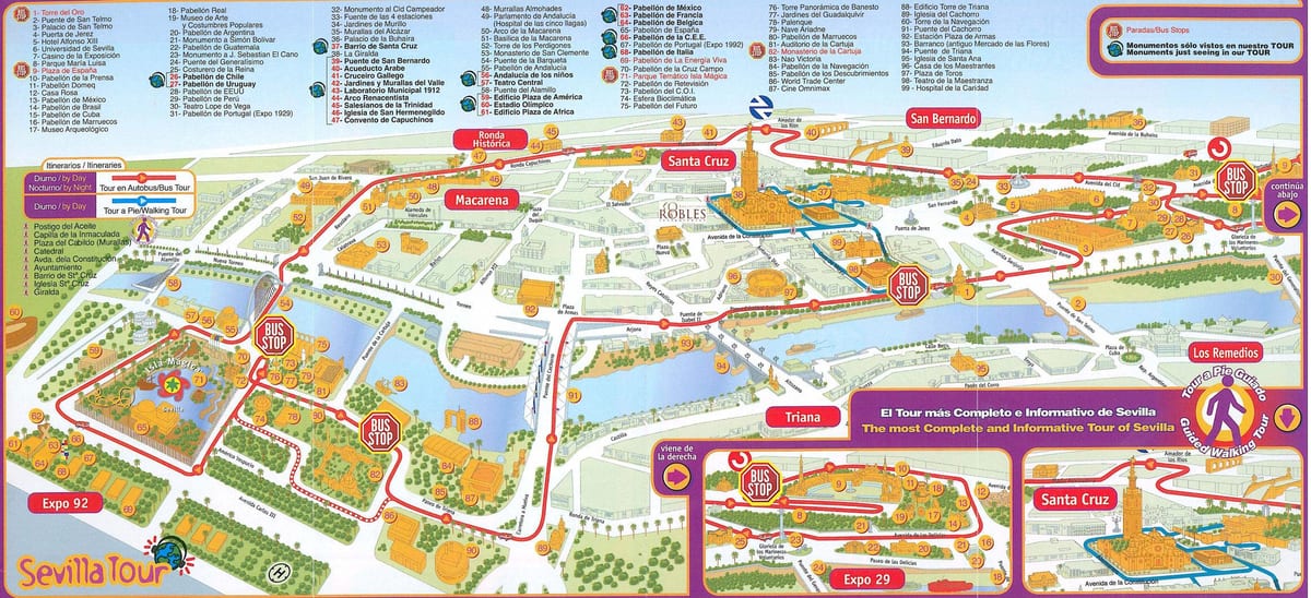 tourist street map Sevilla