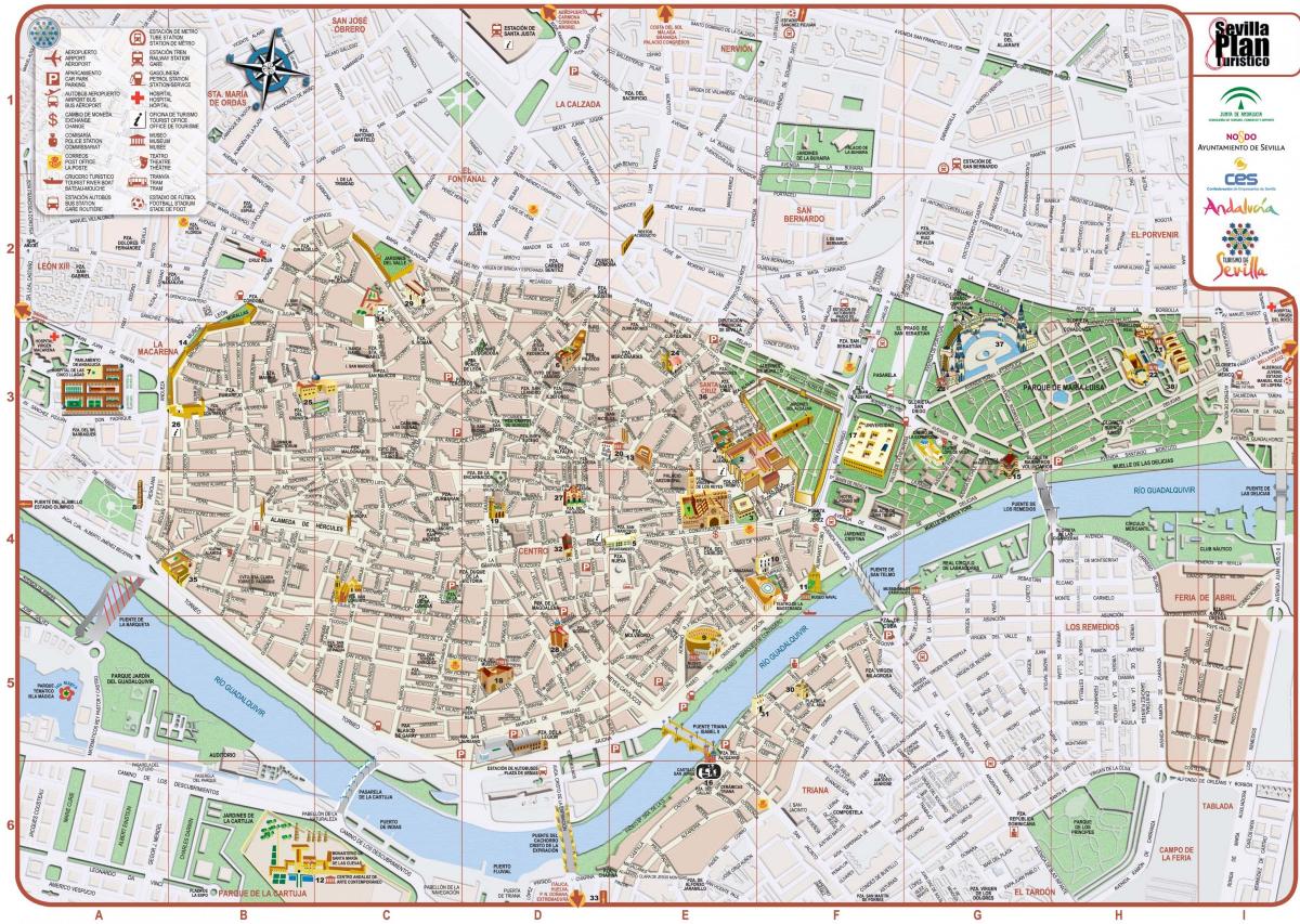 mapa Sevilla city centre 