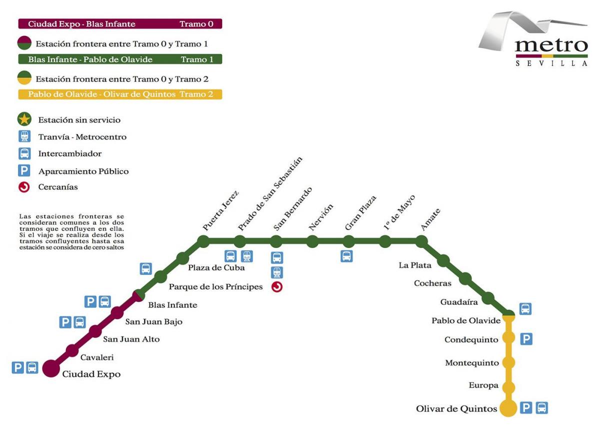 mapa metra Sevilla