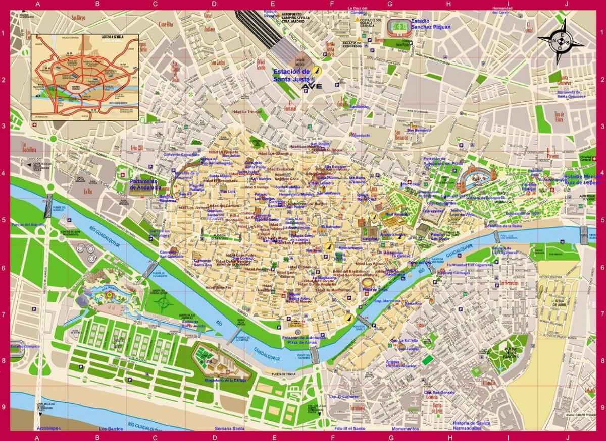 mapa oblasti Sevilla