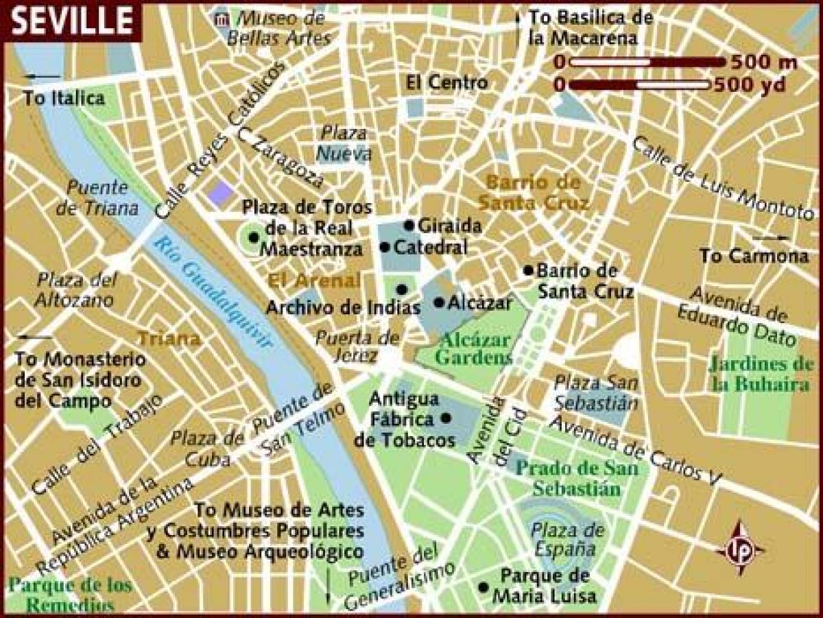 mapa Sevilla čtvrtí