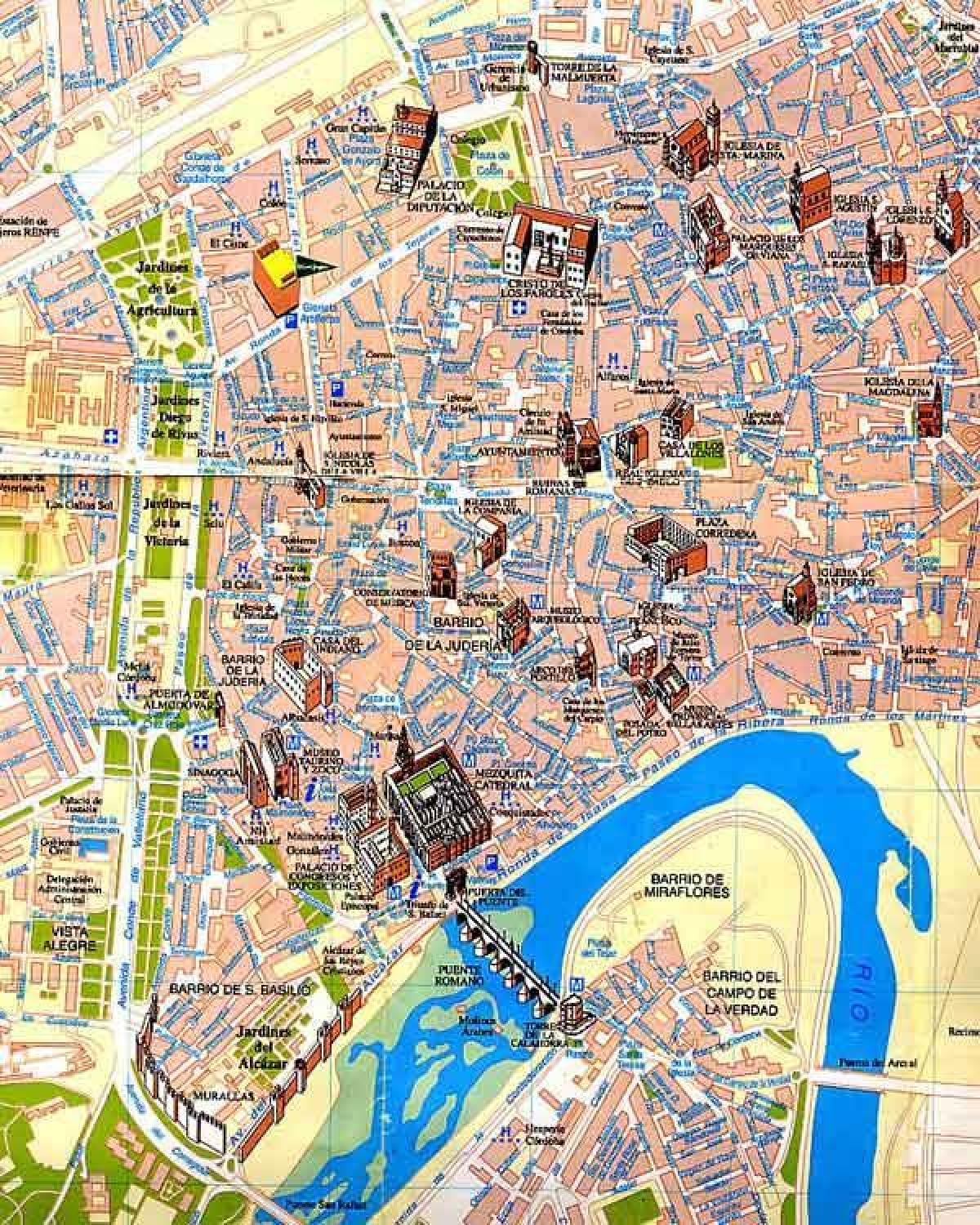mapa Sevilla pěší výlet