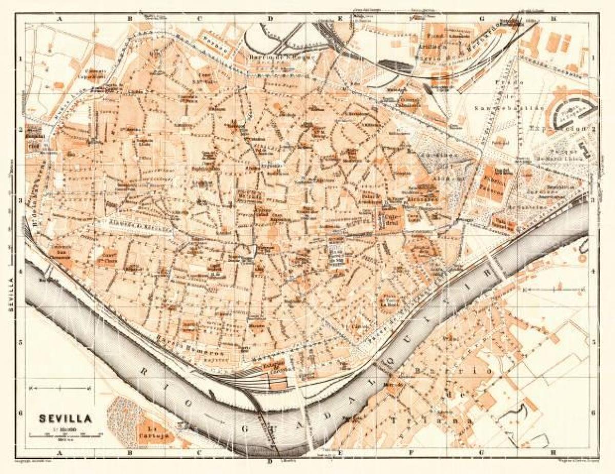 mapa staré město Sevilla španělsko