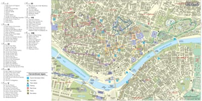 Barrio santa cruz v Sevilla mapě