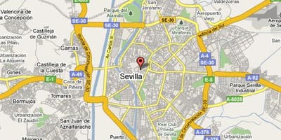 Barrio de santa cruz, Sevilla mapě