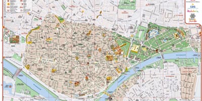 Mapa města Sevilla, španělsko