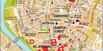 Sevilla španělsko mapa turistických zajímavostí