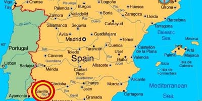 Sevilla, alcazar mapě