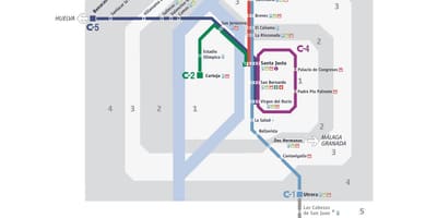 Mapa Sevilla vlak 